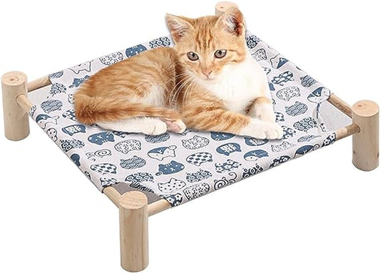 Cat Bed, Removable cat Hammock, Easy to Assemble Washable pet Supplies, Safe Indoor and Outdoor Resting Rack for Pets - White