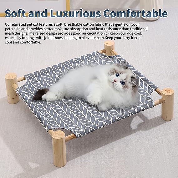 Cat Bed, Removable cat Hammock, Easy to Assemble Washable pet Supplies, Safe Indoor and Outdoor Resting Rack for Pets - White