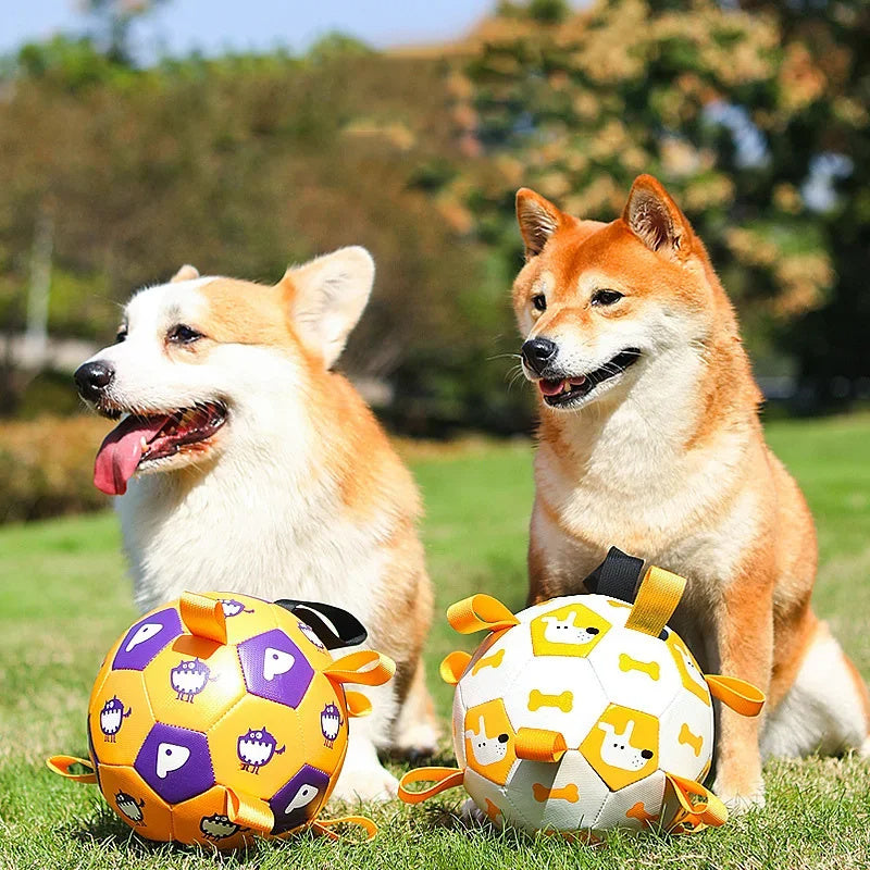 Dog Interactive Football Toys Children Soccer Dog Outdoor Training Balls Pet Sporty Bite Chew Teething Ball With Cute Printing